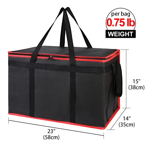 Miniatura 83 de Bodaon Paquete de 10 bolsas aisladas para entrega de alimentos para comidas calientes y frías, bolsas térmicas y enfriadoras, bolsa aislante de Negro