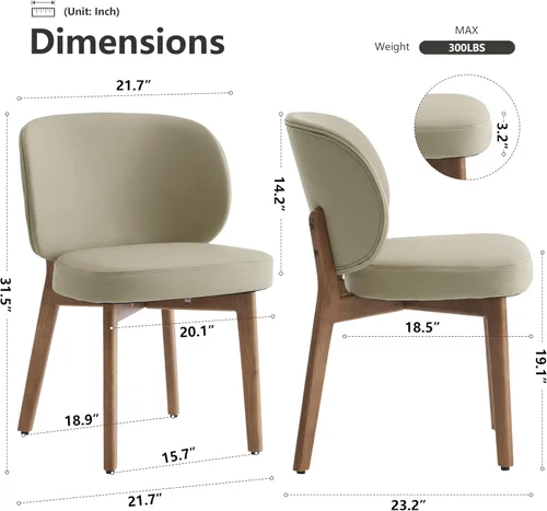 Miniatura 2 de YOUNIKE Silla de comedor con respaldo alto, silla única de cocina estilo moderno de mediados de siglo, silla acentuada sin brazos de tela bouclé