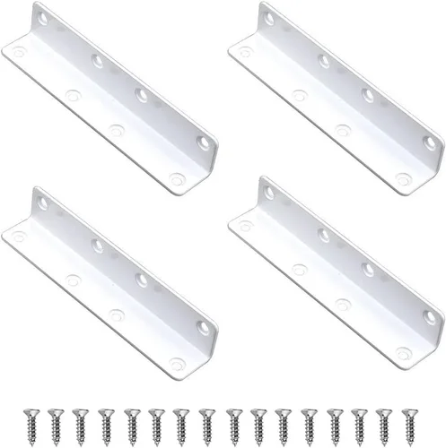 Miniatura 13 de Soportes en L, 4 unidades de soporte de esquina con ángulo, acero inoxidable superior, 4" x 1" M, 2 mm de espesor, para estante de madera, mueble