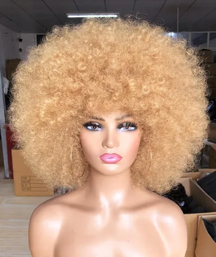Miniatura 14 de ANNISOUL Pelucas afro para mujeres negras, peluca corta y rizada afro de los años 70, pelucas voluminosas enormes esponjosas, sintéticas de primera