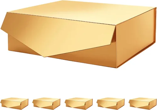 Miniatura 39 de PACKHOME Caja de regalo de 9 x 6.5 x 3.8 pulgadas, caja plegable rectangular con tapa magnética para embalaje de regalo (rosa mate, textura de grano)