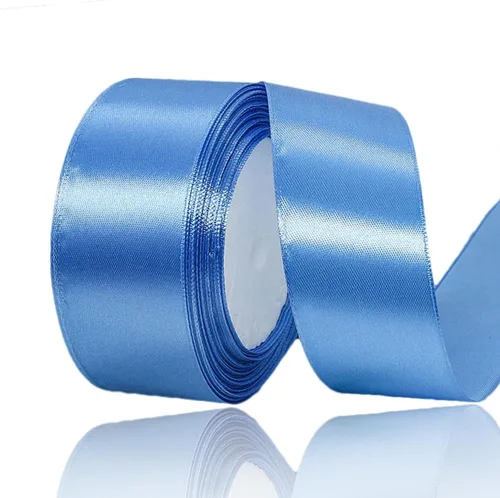 Miniatura 54 de Cinta azul de 1-1/2 pulgadas x 25 yardas, cinta de seda de satén azul real para envolver regalos, fabricación de lazos para el cabello, ramos