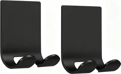 Soporte para maquinilla de afeitar (2 unidades), ganchos autoadhesivos resistentes de acero inoxidable, ganchos de pared adhesivos de acero