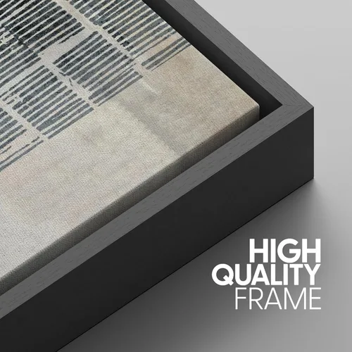 Miniatura 373 de SIGNWIN Lienzo enmarcado para pared, arte con pinceladas de flujo neutro en tonos beige abstractos, ilustraciones, arte moderno, decorativo
