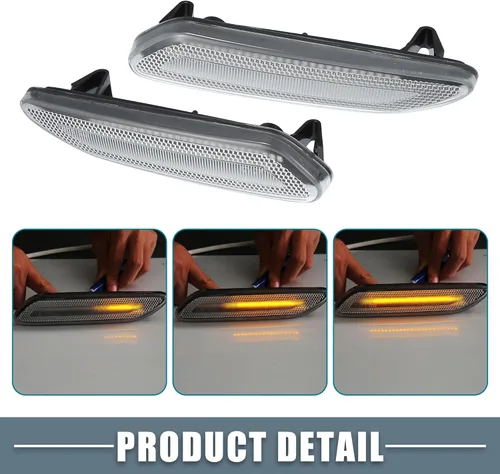 Miniatura 4 de LED 63132221503 repetidor de marcador lateral secuencial luz de señal de giro para MINI Cooper Paceman R61 lente transparente de plástico ámbar luz