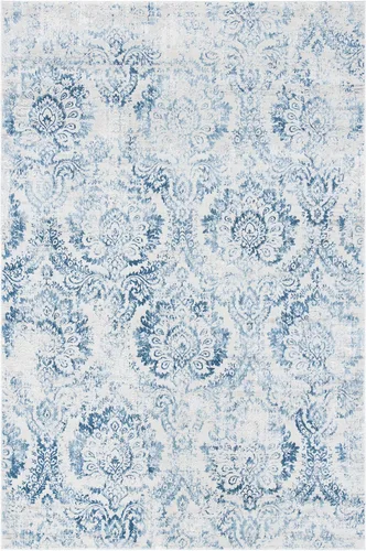 SAFAVIEH Princeton Collection - Alfombra decorativa, 2 pies 6 pulgadas x 4 pies, azul y beige, diseño vintage envejecido, no desprende pelusa y de
