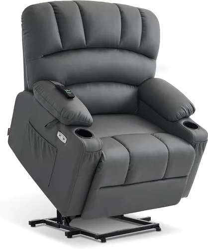 Miniatura 30 de MCombo Silla reclinable de elevación eléctrica extragrande para ancianos, silla elevadora con calor y masaje, reclinable para personas grandes