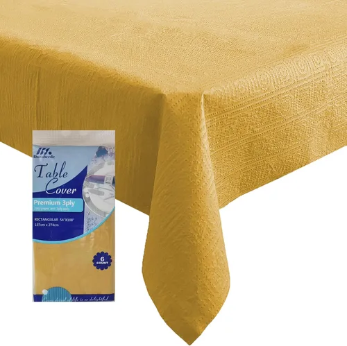 Miniatura 32 de [Paquete de 6] Manteles Cuadrados Negros de 54x54 Pulgadas, Mantel de Mesa de Papel Desechable para Mesas Cuadradas y Redondas, Cubierta de Mesa