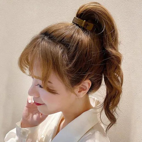Miniatura 6 de 8 pinzas para el cabello con hebilla de cola de caballo mate grande, clip de garra de cola de caballo alta, accesorios antideslizantes