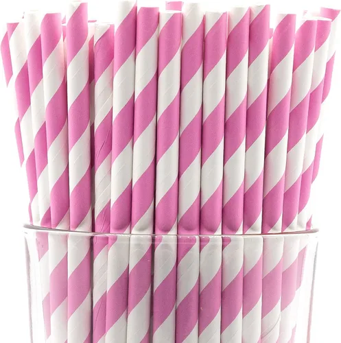 Miniatura 58 de Paquete de 150 pajitas de papel biodegradables con lunares rojos de 4 capas (compostables, no tóxicas, sin BPA)