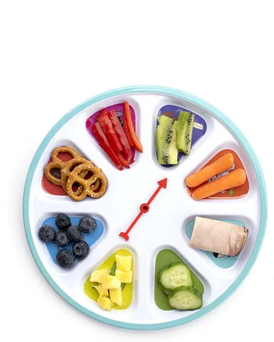 Plato de nutrición saludable para comedores quisquillosos - Gira la flecha - Las comidas son divertidas otra vez