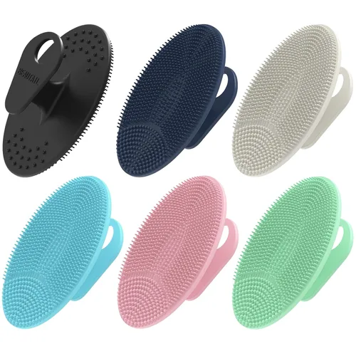 Miniatura 7 de BEAUTAIL - Cepillo de limpieza facial manual de silicona para hombres y mujeres, 6 unidades, exfoliante facial suave, cepillo facial exfoliante