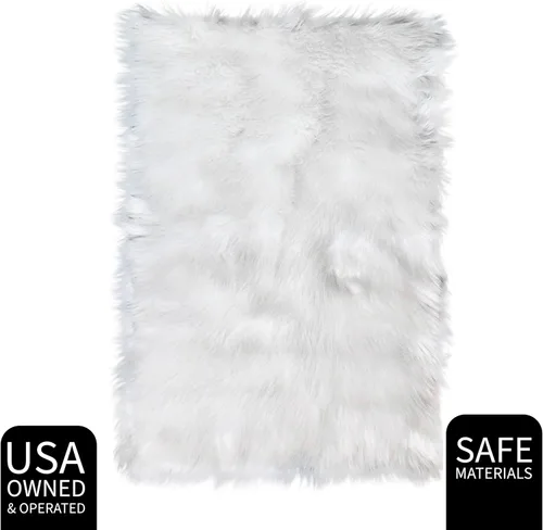 Miniatura 6 de Super Area Rugs - Alfombra de piel de oveja suave y esponjosa Blanco
