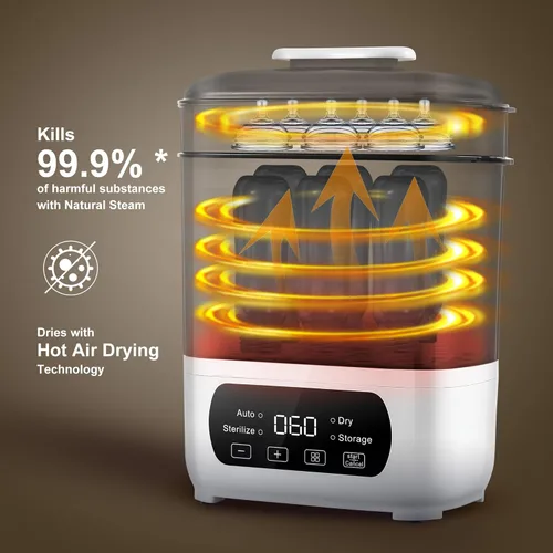 Miniatura 3 de AMZBABYCHEF Esterilizador y secador de biberones eléctrico, esterilizador y secador de vapor para biberones, esterilizador y secador de biberones 4