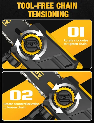 Miniatura 6 de Motosierra eléctrica sin escobillas de 12 pulgadas, inalámbrica, para batería Dewalt de 20 V, motosierra compacta con corte potente de 44.3 pies/S