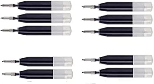 10 repuestos de tinta de gel negros de iones cruzados de punta media genuina Intrepid [embalaje a granel] para bolígrafos Cross Roadster, Vice,