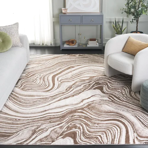 Miniatura 28 de SAFAVIEH Meadow Collection - Alfombra para pasillo, 2 x 7 pies, azul y gris, diseño abstracto moderno, no desprende pelusa y de fácil cuidado, ideal