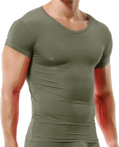 Miniatura 12 de DTODWW Men's Undershirts Soft V Neck Short Sleeves T-Shirts Classic Tees for Men Slim Fit Sweat Shirts Solid Color Tops