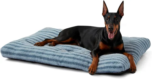 Miniatura 15 de FURTIME Cama Lavable para Perros de Tamaño Grande, Camas de Jaula para Perros de Lujo, Almohada Cómoda y Esponjosa para Perros, Alfombrilla Gris