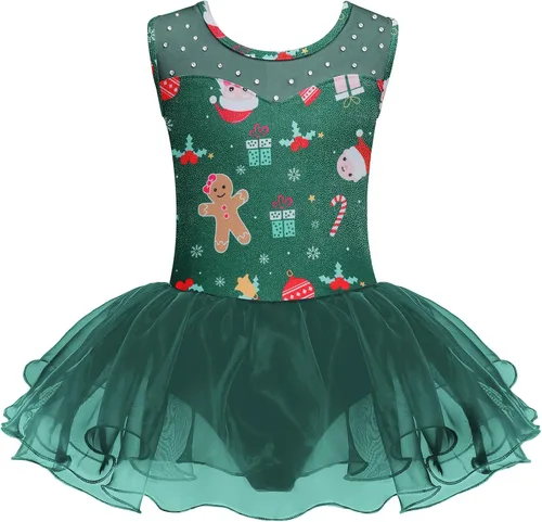 Miniatura 23 de Zaclotre Leotardo de Ballet para Niñas con Espumas Brillantes Sin Mangas de Malla, Vestido de Baile, Tutú, Traje de Bailarina para Niños