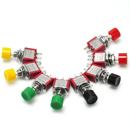 Miniatura 7 de Gikfun AC 2A 250V/5A 120V NO/NC SPST Interruptor de botón momentáneo Kit de bricolaje para Arduino (paquete de 8 piezas) EK1926