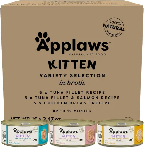 Miniatura 11 de Applaws Alimento húmedo natural para gatitos, ingredientes limitados y naturales, alto contenido de proteínas sin aditivos artificiales, filete