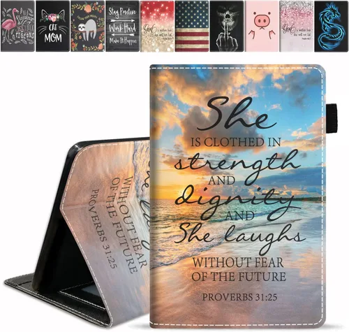 Miniatura 20 de Funda para tableta Amazon Fire HD 10/Fire HD 10 Plus (11ª generación, versión 2021), con cita inspiradora de «Be a Flamingo in a Flock», funda