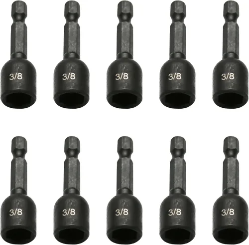 Miniatura 12 de TMAX Juego de 5 piezas de destornilladores magnéticos de acero S2 listo para impactos: 1/4 pulgadas, 5/16 pulgadas, 3/8 pulgadas, 7/16 pulgadas, 1/2
