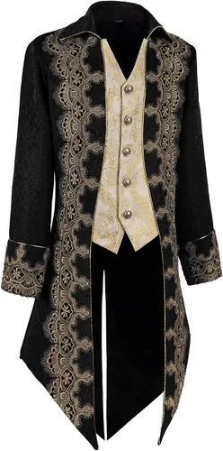 Miniatura 2 de Chaqueta medieval para hombre, bordado, vintage, gótico, steampunk, esmoquin
