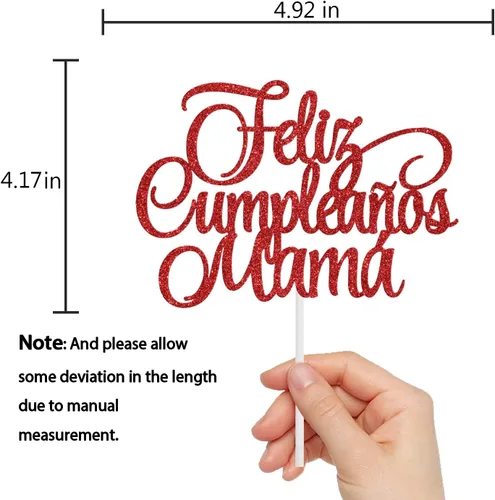 Miniatura 3 de Decoración para tartas con texto en inglés «Happy Birthday» en español «Mom Happy Birthday», «Best Mom Ever», «Happy Mom», «Happy Mom», «Happy Mom»