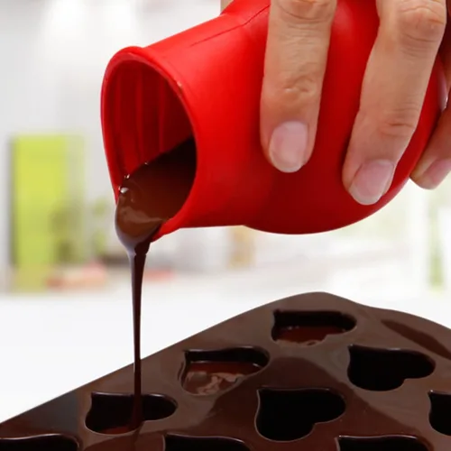 Miniatura 6 de 6 piezas de olla de silicona para derretir chocolate, salsa de mantequilla, leche y microondas, herramienta de vertido para hornear