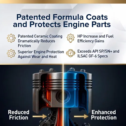 Miniatura 3 de TRI-EX2 - Aceite de motor sintético resistente 5W-40, tecnología patentada de revestimiento cerámico, API CK-4 CJ-4 SN, drenaje extendido, sintético