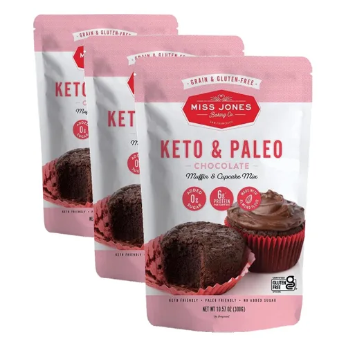 Miniatura 9 de Miss Jones Baking. Mezcla para Brownie Keto, sin azúcar añadida, naturalmente dulces, postres y golosinas. - Adecuadas para diabéticos, dietas
