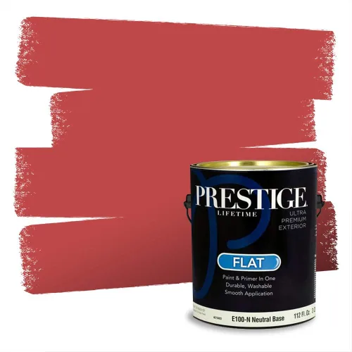 Miniatura 556 de Prestige Paints Pintura exterior e imprimación en uno, 1 galón, plano, coincidencia comparable de Valspar* Amber Rose*