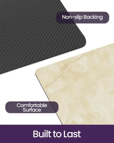 Miniatura 7 de DEXI Alfombra de baño ultra fina, de 16 x 24 pulgadas, antideslizante, para suelo de ducha, absorbente, de secado rápido, de mármol, perfil bajo
