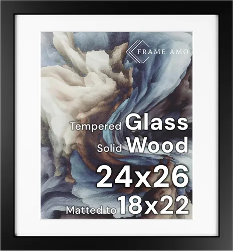 Miniatura 67 de Frame Amo Marco de póster de madera maciza de 13 x 19 pulgadas, color natural, tapete blanco para imagen de 11 x 17 pulgadas, parte frontal