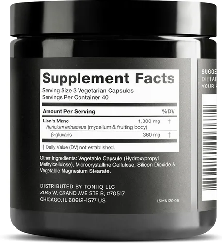Miniatura 2 de Toniiq Lion's Mane - Extracto 10:1 de ultra alta potencia con polisacáridos al 30% - altamente concentrado y bioactivo - probado en laboratorio