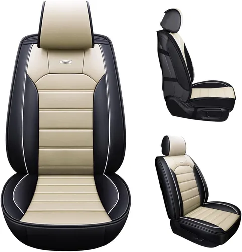 Miniatura 4 de otoez Fundas de Asiento de Coche de Piel Completas Juego Completo, 5 Asientos Fundas de Asiento de Piel Sintética para Coches, Protector de Asiento