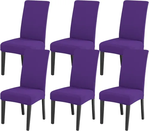 Miniatura 72 de JQinHome Juego de 8 fundas para sillas de comedor, fundas de alta elasticidad extraíbles y lavables, fundas protectoras de asiento para silla