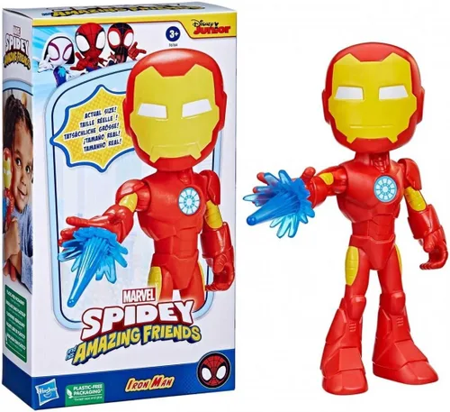 Miniatura 10 de Spidey and His Amazing Friends - Figura de acción supersized de 9 pulgadas de Miles Morales: Spider-Man con cabeza y brazos posables, accesorio