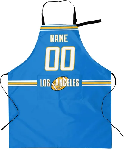 Miniatura 14 de Delantal con bolsillos, nombre personalizado y número, regalos personalizados para hombres y mujeres fanáticos del fútbol