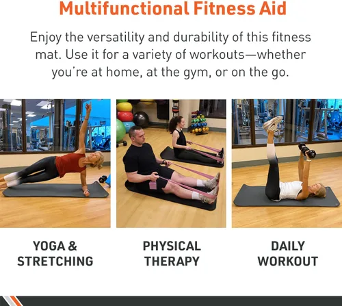 Miniatura 3 de BodySport TPE Exercise Mat for Men and Women – Workout Mat – Perfect for Gyms and Fitness Training – ½ in. Thick, Black