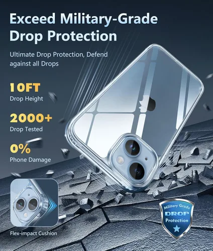Miniatura 986 de FNTCASE Funda para iPhone 13 Pro-Max: Fundas magnéticas transparentes compatibles con Magsafe Slim anti amarillamiento protección contra caídas