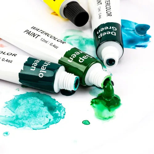 Miniatura 5 de Amazon Basics Juego de tubos de pintura acuarela vibrante, 24 colores, colores surtidos
