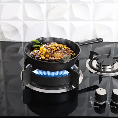 Miniatura 2 de Utopia Kitchen Sartén de hierro fundido de 8 pulgadas, sartén de chef de hierro fundido, sartén precurado, utensilio de cocina seguro para parrilla