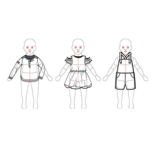 Miniatura 5 de 2 piezas de regla de curva francesa para niños para diseño de patrones humanoides de costura, reglas de curva francesa para medición de ropa, papel