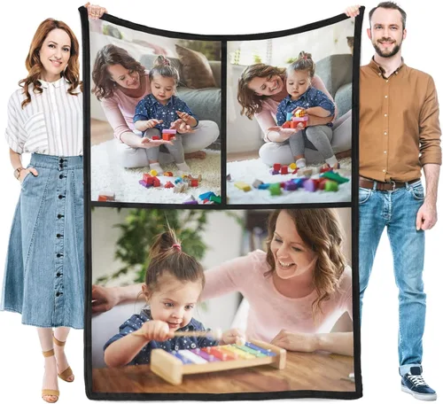 Miniatura 17 de Regalos para mujeres/hombres, manta personalizada de cumpleaños con imagen, mantas personalizadas con fotos, día de San Valentín, Navidad, regalos