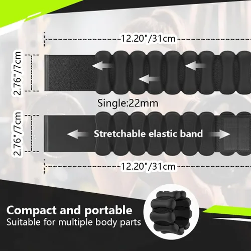 Miniatura 2 de Juego de pesas ajustables para muñeca y tobillo (2 piezas, 1 libra cada una) - Unisex. Pulseras de peso de muñeca adecuadas para fitness en casa