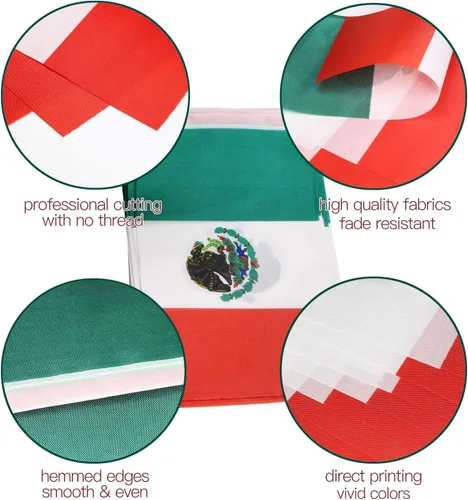 Miniatura 2 de Anley Banderines de cuerda de Estados Unidos Mexicanos – Eventos patrióticos 16 de septiembre Decoración de la Independencia Mexicana Barras México