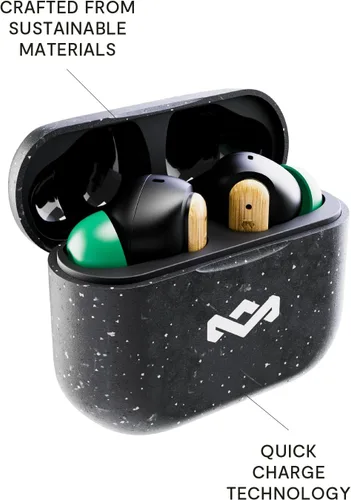 Miniatura 7 de Auriculares inalámbricos House of Marley Little Bird con controles táctiles, micrófono incorporado, 24 horas de reproducción con estuche, carga